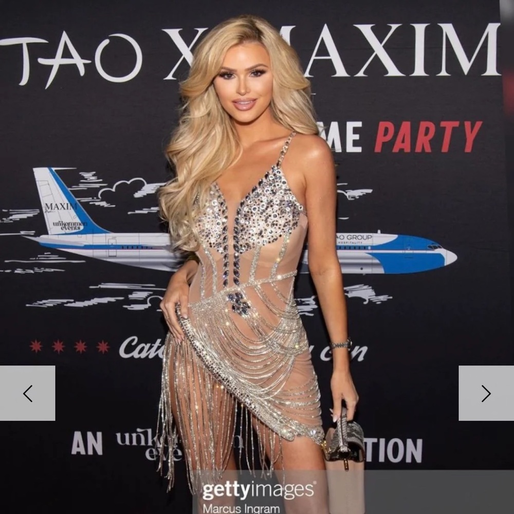 Nude Party Rhinestones Dress Prom Dress